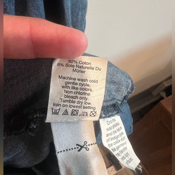 Madewell Dress Womens Long Sleeve Chambray Button Up Sheath Blue Size L - Picture 6 of 8